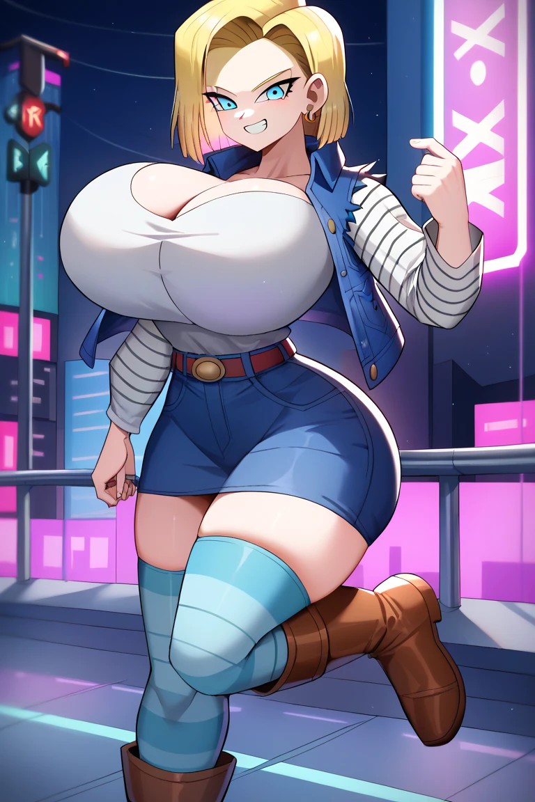 supergirl, pureerosface_v1, sticker of a girl from dc comic, full body, Kim Jung gi, , (gigantic breasts breasts 2.0),soul, digital illustration, comic style, cyberpunk, perfect anatomy, centered, approaching perfection, dynamic, highly detailed, watercolor painting, artstation, concept art, smooth, sharp focus, illustration, art by Carne Griffiths and Wadim Kashin ,, (masterpiece, best quality, ultra-detailed, best shadow),, In the style of Neon Genesis Evangelion, you find yourself standing on a desolate, post - apocalyptic wasteland, as the distant ruins of a massive city loom on the horizon. The sky is filled with ominous clouds, as a massive creature towers in the distance, huge breast, gigantic , titsnipples, curvy, thicc