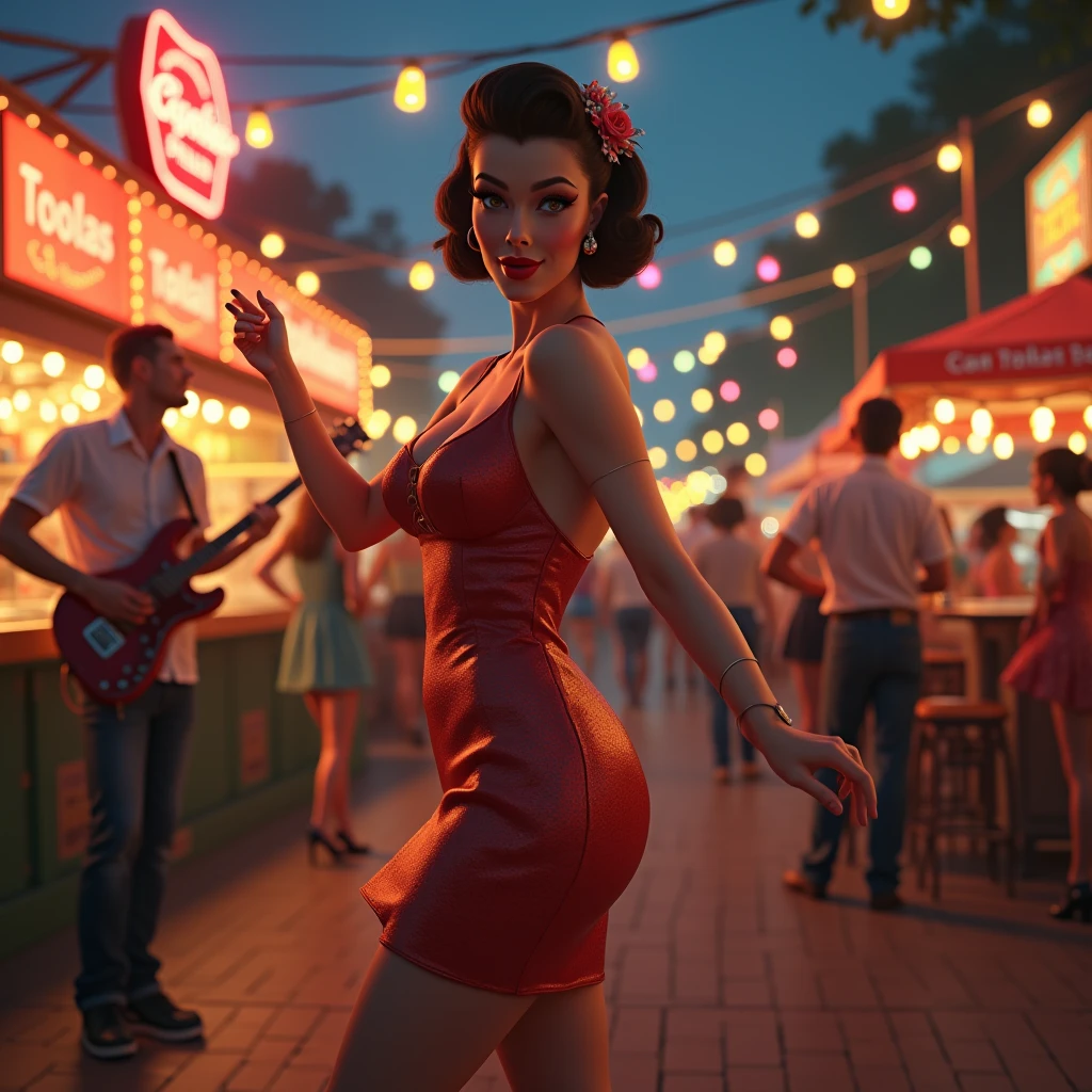 It was a sweltering midsummer night in the city. The air was thick and heavy, weighing down on the busy streets. Neon lights flashed brightly, casting lurid colors across the pavement. The sidewalks were crowded with people, eagerly making their way to various drinking establishments.
One such bar was tucked away on a side street, its entrance marked only by a small, flickering sign. Inside, the place was dimly lit and filled with smoke. A jazz band was playing on a tiny stage, the wailing saxophone competing with the buzz of conversation.
At the bar, Tom Jones sat alone nursing a whiskey. He was dressed sharply in an open-necked shirt and blazer, his dark hair slicked back. But his brooding gaze was fixed on a woman across the room. She sat on a barstool, long legs crossed, casually smoking a cigarette. Her tight red dress accentuated every curve.
When she glanced over with cool appraisal, Tom felt a spark of electricity. He sauntered over to her side. Leaning in close, he murmured, "What's new, pussycat?" She arched an eyebrow, a hint of a smile playing on her red lips. The jazz music swelled as they fell into easy banter. The sultry night had only just begun.