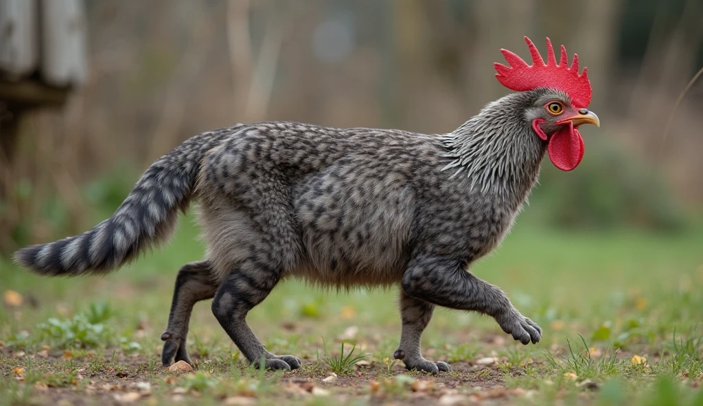 A cat that looks like a chicken
