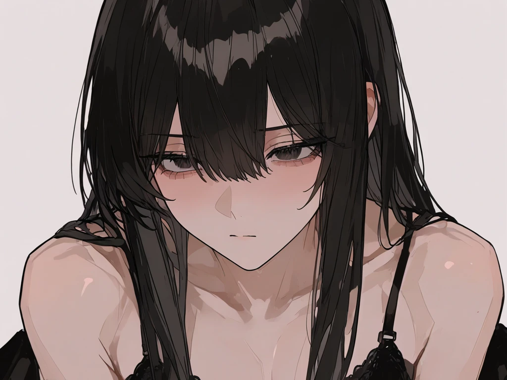 Best Quality, (Background Details), High Contrast, Very Beautiful Woman, Detailed Original Illustration, Functional, Ninja, Ninja Costume, Black Hair, Delicate Face, Charm, Bad Girl, Sexy, Real Breasts, Crazy Smile, Crazy Eyes, Black Background, (Black Background: 1.4) B&W, B&W Picture