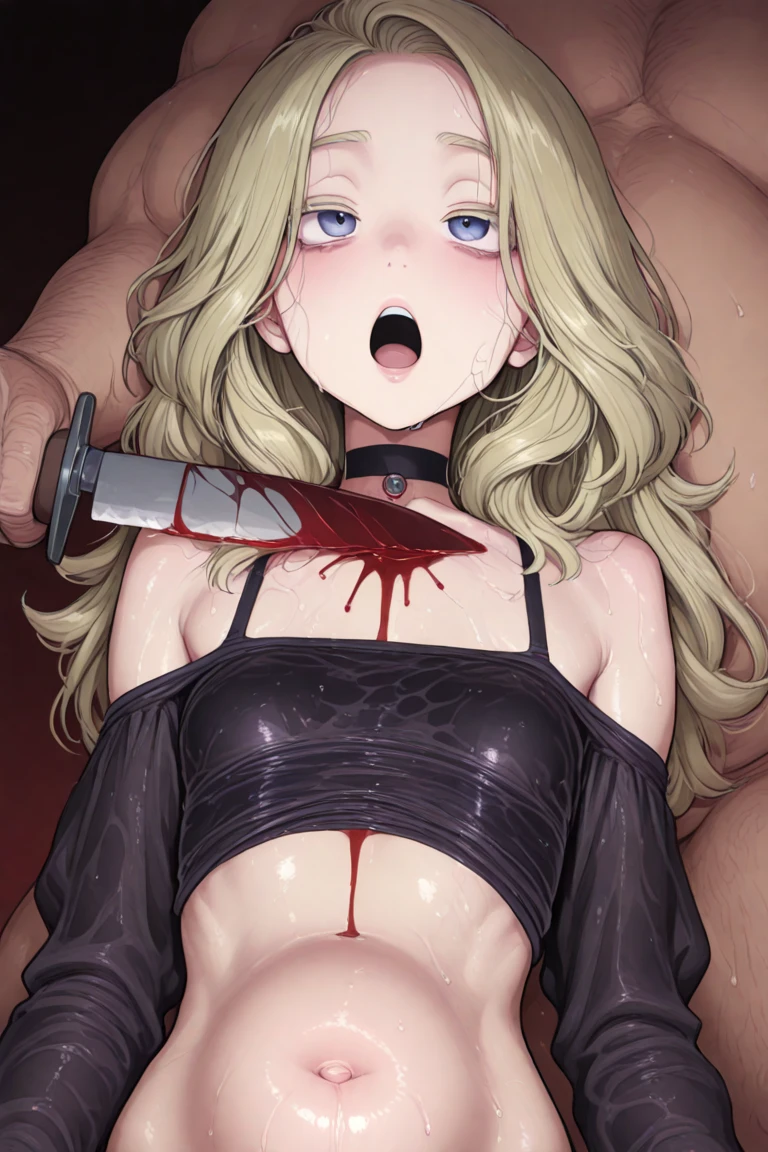 (score_9,score_8_up,score_7_up),1girl,sexy, skinny, girl, thin girl, skinny, sexy, wet, nude, seductive, saggy small breasts, ass , cumming, anal, rape, sex, all the way in, big, crying, ahegao, gangbang, groping, abuse, ryona, torture, bruises, bleeding, pissing, navel insertion