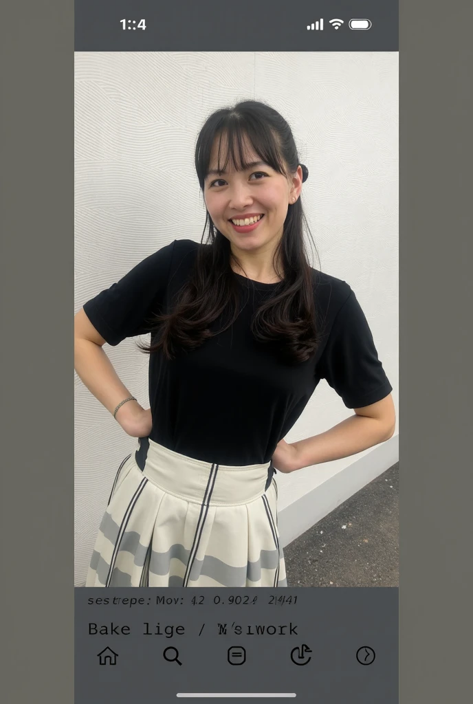 Highest quality,Super detailed,A high school girl is standing in a room with white walls,Looking at this,Pleated mini skirt,Posing for a photo