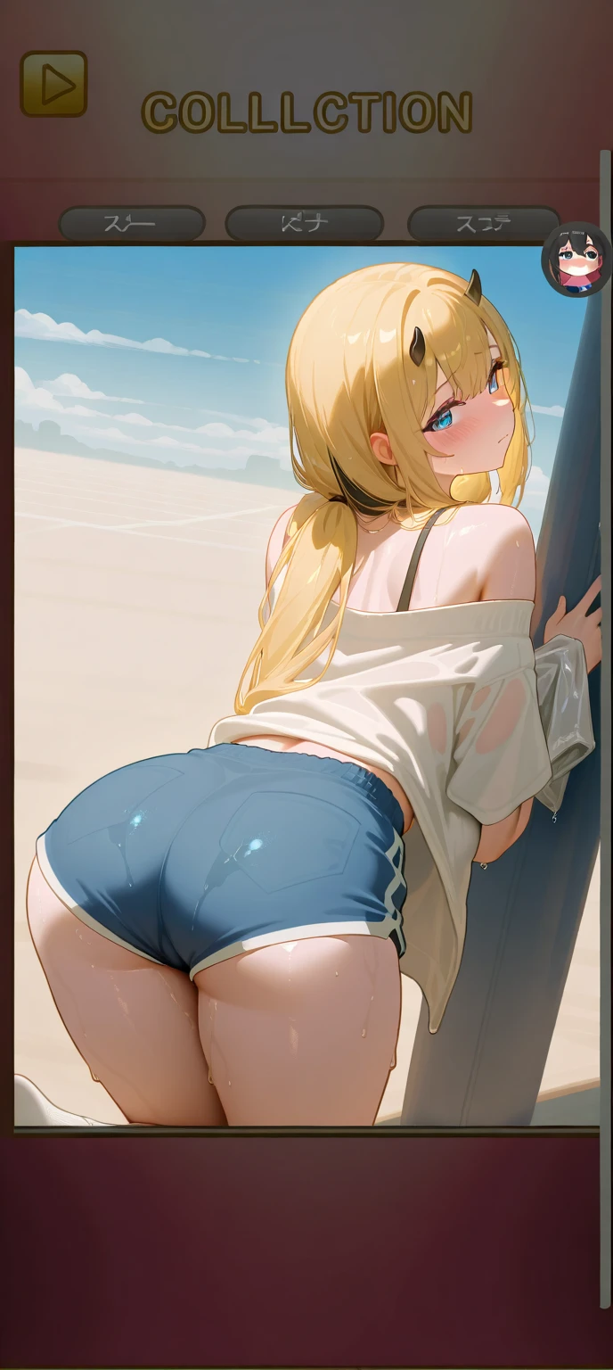 samus aran, (facing viewer:1.25), ponytail, large breasts, hair tie, (topless:1.5), (jeans:1.25), (standing straight:2.0), peeing herself, (wetting herself:1.5), very large peeing stain, huge pee stain, best quality, ultra-detailed, HDR, studio lighting, professional, vivid colors, sharp focus, physiologically-based rendering, bokeh, landscape, blue color palette, soft lighting, dynamic shadows, (hands on thighs:1.5), embarrassed, humiliation, blushing, angry, tears, (facing viewer:2.0), full body, high heels, (day:1.25), (daytime:1.25), (beach:1.25), (ocean:1.25), (shoal:1.25), (sand:1.25), (groin:1.5), (mound of venus:1.5)