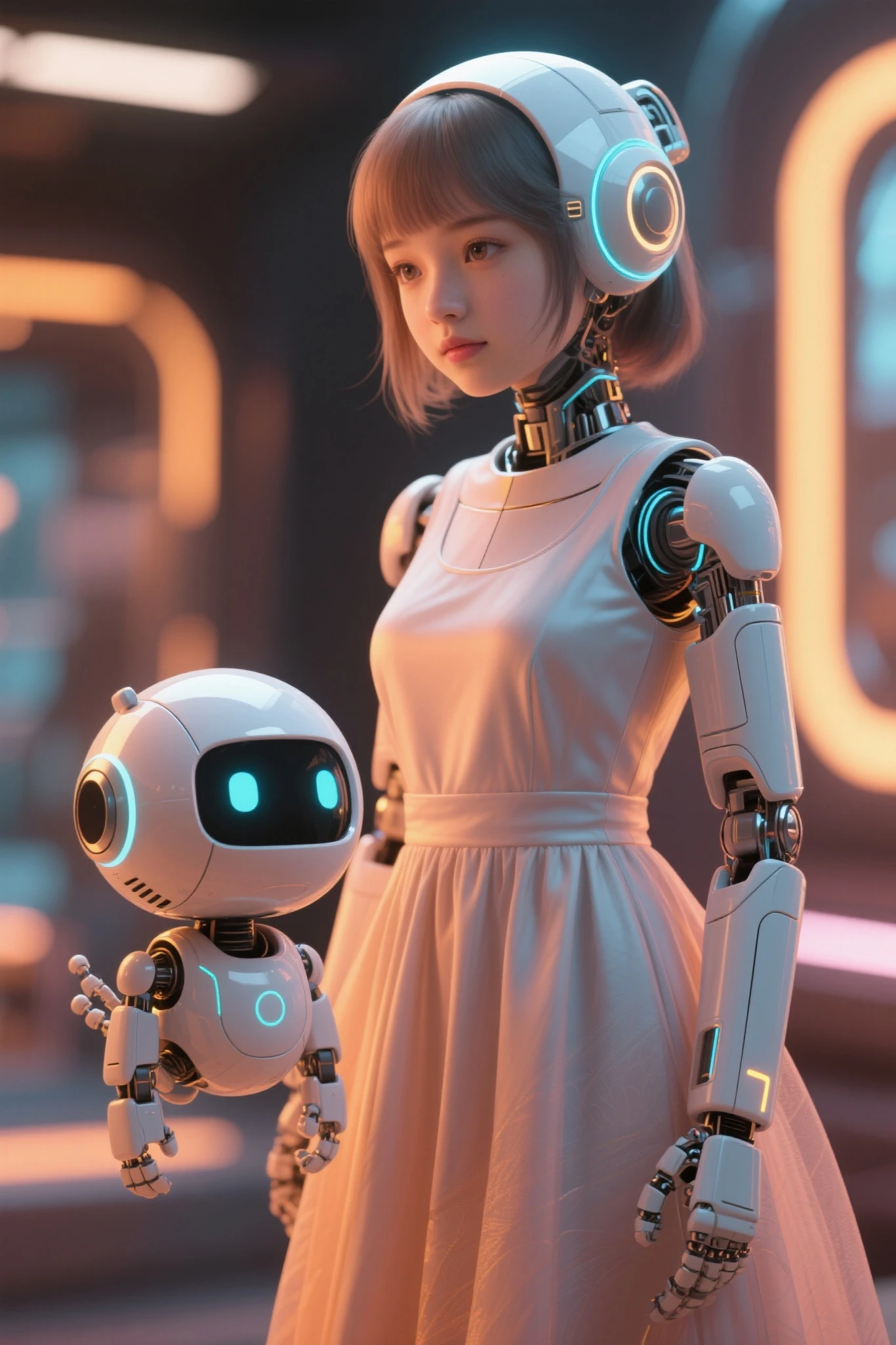 Photorealistic Image of ((one intricate child and one intricate adolescent androids transparent skin made of transparent_glass and crystal)), luminous transparent body, inlide, ((golden mechanical_gears parts in body)), Inspired by the meticulously crafted designs of Automata and the luxurious aesthetics of art deco, (dynamic pose), fractal art, (shiny skin), iridescent body, many lights in the body, tron lights, (hands on own chest), feet up, ((transparent_head)), transparent body, brilliant_eyes, Camera: macro, Shot: medium shot, Rendered with soft studio lighting (soft light:1.8), futuristic background, mirror reflect image, and hyper-detailed 8K resolution capturing the fine details and the reflective surfaces of transparent_glass and crystal and metal,