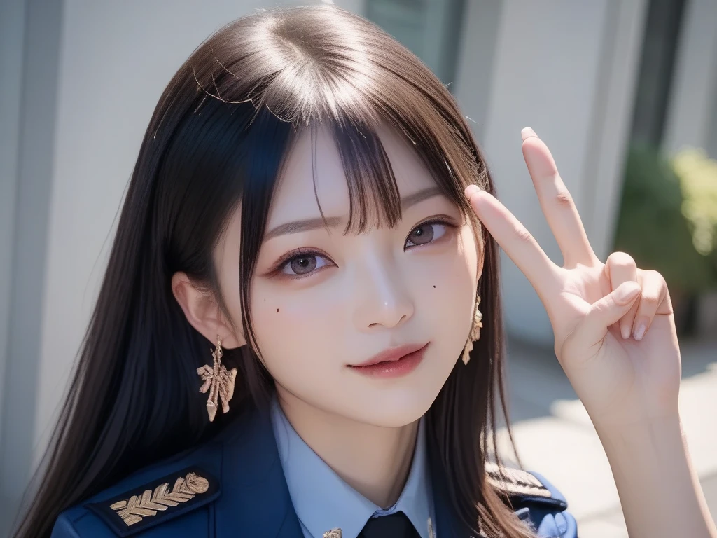 Korean Beauty　brainwashing　Imaginary　Big Breasts　Defeated Prostration　yield　surrender　Pink Eyes　Police uniform
