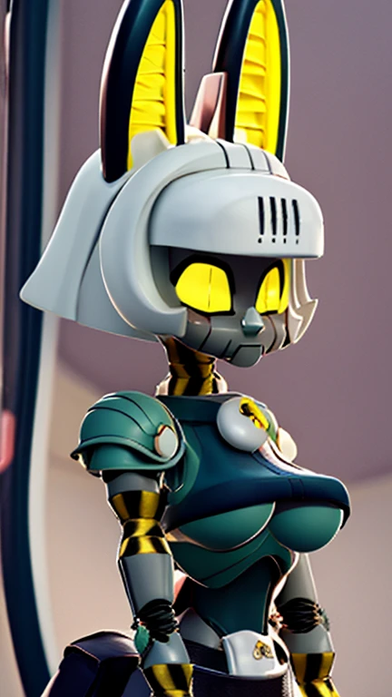 RoboFortune,crop top,yellow slit pupils,cat tail,robot animal ears,navel,standing,upper body,serious,underboob,(insanely detailed, beautiful detailed face, masterpiece, best quality),<lora:RoboFortune-10v7:0.7>,outside,building,