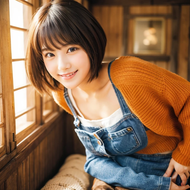 Browsing Caution,(In 8K、highest quality、masterpiece、Realistic、Super familiar、Photorealistic), ((1 girls Cute Face:Laughter:Showing teeth),,{{girl, whole body, ?????, ????,tits }},{{(Beautiful and delicate eyes:Double Eyes:1.5}}),{{short hair}}, {{Bowl Cut}}, {{Straight hair}},{{short bangs above the eyebrows,,}},(Lighting from below), , Soft Front Light, Beautiful expression, Cute Face,:  {{}}, Short brown hair and big eyes, Black hair and big eyes, Stunning face portrait, cute Realistic portrait, , Realistic young girl, Realistic face,, {Realistic and beautiful big eyes}, {{{White mini skirt::Open your legs, you can see your panties:}}} ,{sitting on a wooden chair:1.5}},,{{Spread your legs, I can see your pants:1.5}},{No Jeans Denim}