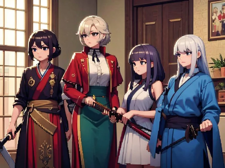 ((facing front:1.5)),( full body Esbian:1.5),Idle Pose,Beautiful and cute girl with dazzling smile, 2 girls in, Beautiful detailed eyes, Looking at Viewer、A big smile, Portrait,Idol Costumes, corsets,holding the mic, Backlight,stage
