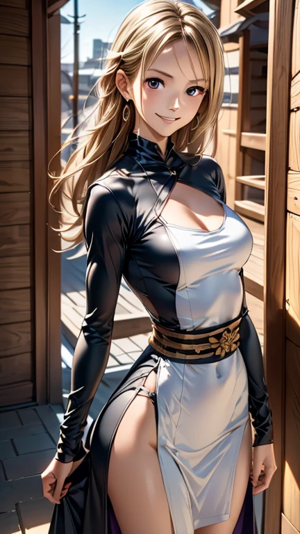 best quality, 8k, woman,blonde,beautiful,big eyelashes, little smile, looking to observer, cleavage,rabbit ears tiara,gray militar camouflage leotard over beige bodystocking, holding one beer glass