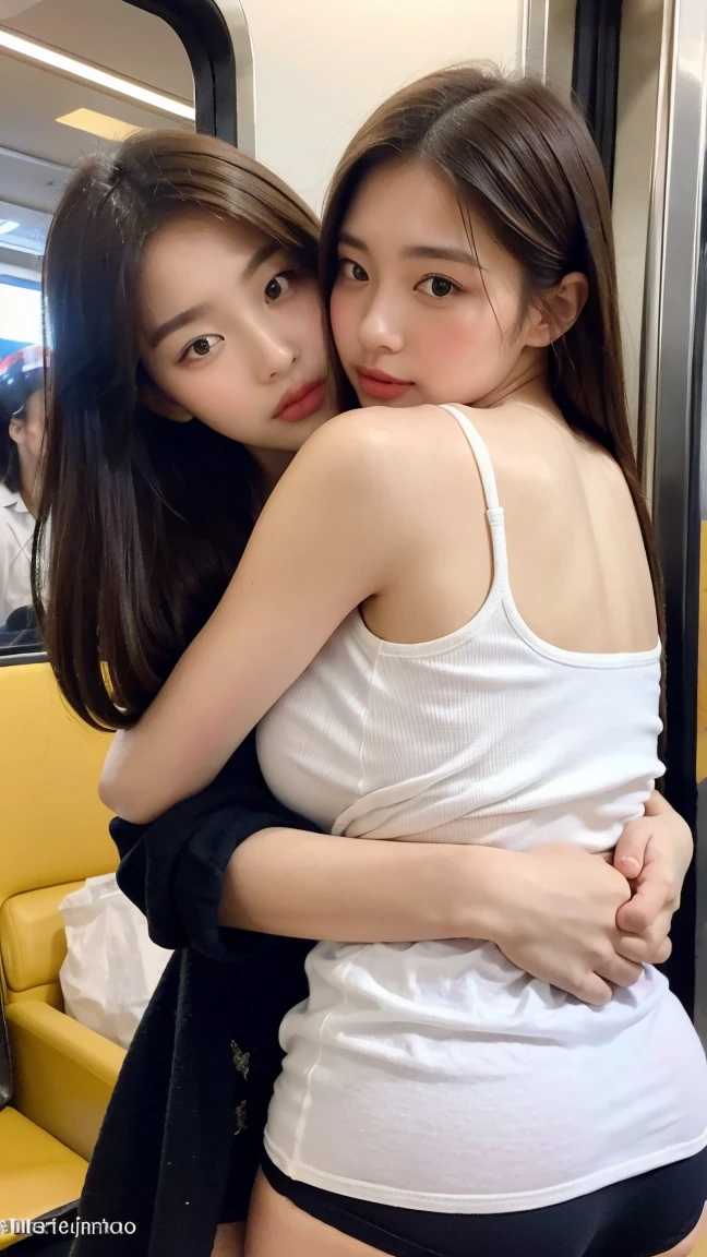 Một người đàn ông Trung Quốc và một Girl Hàn Quốc, age difference, 40 year old man, Girl 18 tuổi xinh đẹp, Girl (black hair, Brown eyes, big round eyes, pink lips, wearing a , short skirt, thin wet clothes, exposed chest, ngực, large areola); 40 year old man (wear black clothes, handsome man, burly, great, muscle, rich); hug and kiss position, stand and hug, mó have m, squeeze the chest, kiss lips, kiss breasts, butt rub, squeeze buttocks, quấy rối tình dục; ngồi trong xe ô tô, người đàn ông và Girl ngồi ở ghế lái, người đàn ông và Girl ôm ấp nhau trong xe