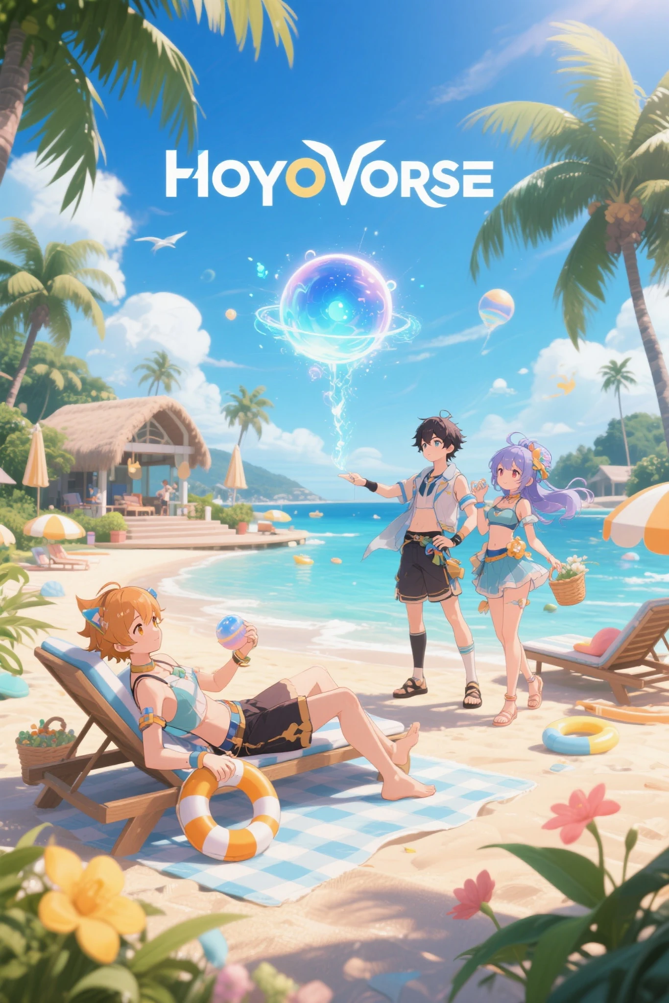 2d, masterpiece, best quality, anime, highly detailed, detailed eyes, detailed face, detailed background, beach, perfect lighting, 1girl, solo, full body, standing on one leg, v, peace sign, natsuiro matsuri, hololive, virtual youtuber, brown hair, ponytail, green eyes, matsuri-bikini, [medium breasts], barefoot <lora:natsuiro matsuri:0.8>