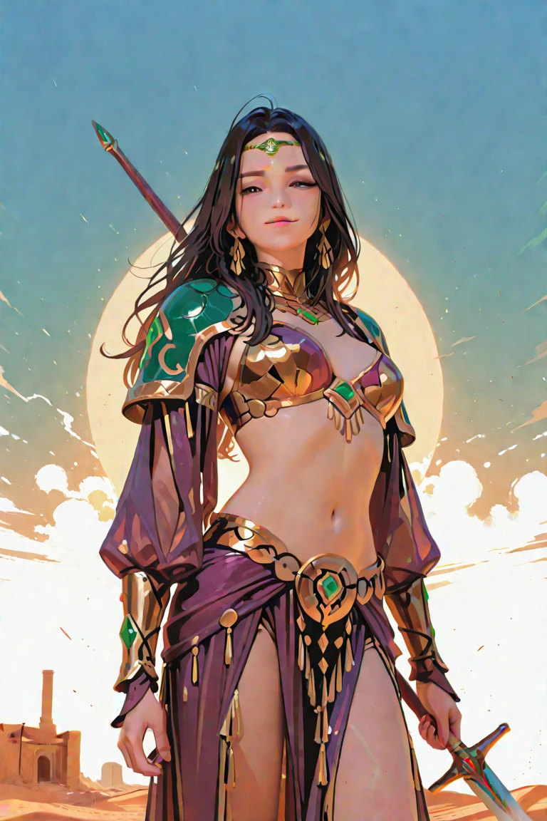((masterpiece), best quality, high quality, professional quality, highly detailed, highres, perfect lighting, natural lighting), levitating, futuristic cityscape, A barren desert planet with extreme temperature fluctuations and towering sand dunes stretching across its surface., Cyberpunk City, manticore,Make a breathtaking, highly detailed illustration, Mysterious enchantress with a veil and an aura of magic, Starlet, Short, Narrow Hips, Round Face, Tan Skin, Black Hair, green Eyes, Short Nose, Thick Lips, Sharp Chin, Shoulder-Length Hair, Curly Hair, Low Updo, large breasts, , soft pink cream lipstick, Watercolor Painting, mysterious, Metal, Aurora,macabre, Devoted follower of an ancient cult, Tan Skin, Blonde with a fishtail braid and a messy bun, orange metallic lipstick, A narrow, winding path through a dense, ominous forest