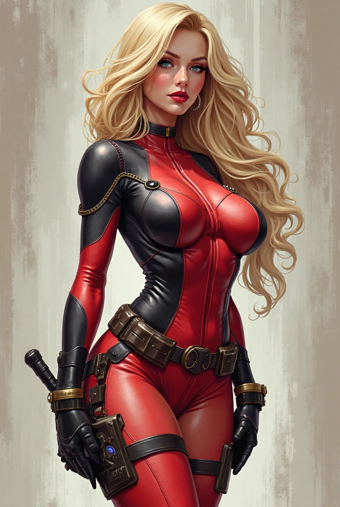 colorpencil-artwork, (toon:0.1), beautiful woman, blonde hair, slim curvy body, leather bdsm, restrained.