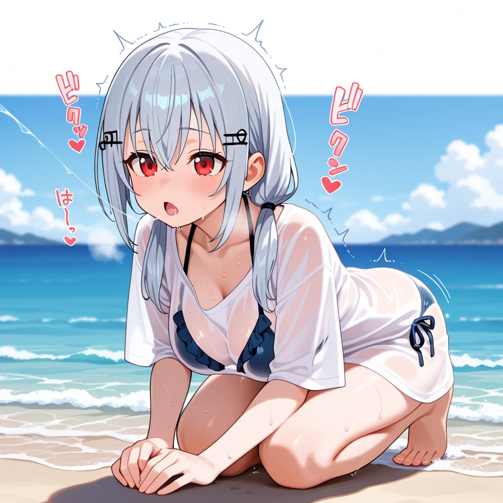 Anime Femboy, Fine skin, cute, (masterpiece, highest quality, 8K ultra-high resolution:1.4), beautiful detailed eyes, ultra-detailed, drsizukachan1, 
Standing, front view, 10 years old
{inubashiri_momiji_touhou:1.15}, animal_ears, wolf_ears, short_hair, red_eyes, white_hair, wolf_tail, tail, blush,
(((Completely naked))), pussy line,
((Femboy)), oto ko no ko, a feminine boy, (((no constriction, Dim body))), narrow hip