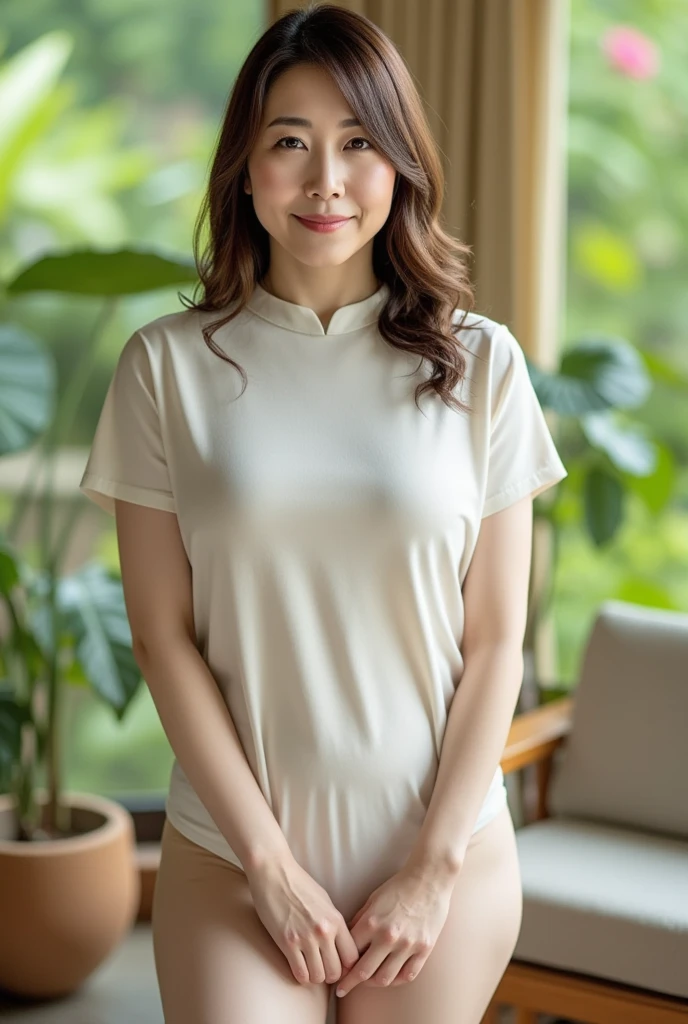 Japan&#39;s most beautiful mother（huge body）and daughter（Glamour）、Obscene and too big long breasts、Too erotic mom、Serious girl、A body that accepts all sexual desires、standing in the kitchen、Gray long sleeve tight knit、Wearing wide nacho pants、broad shoulders、32K quality、highest quality、gentle smile、