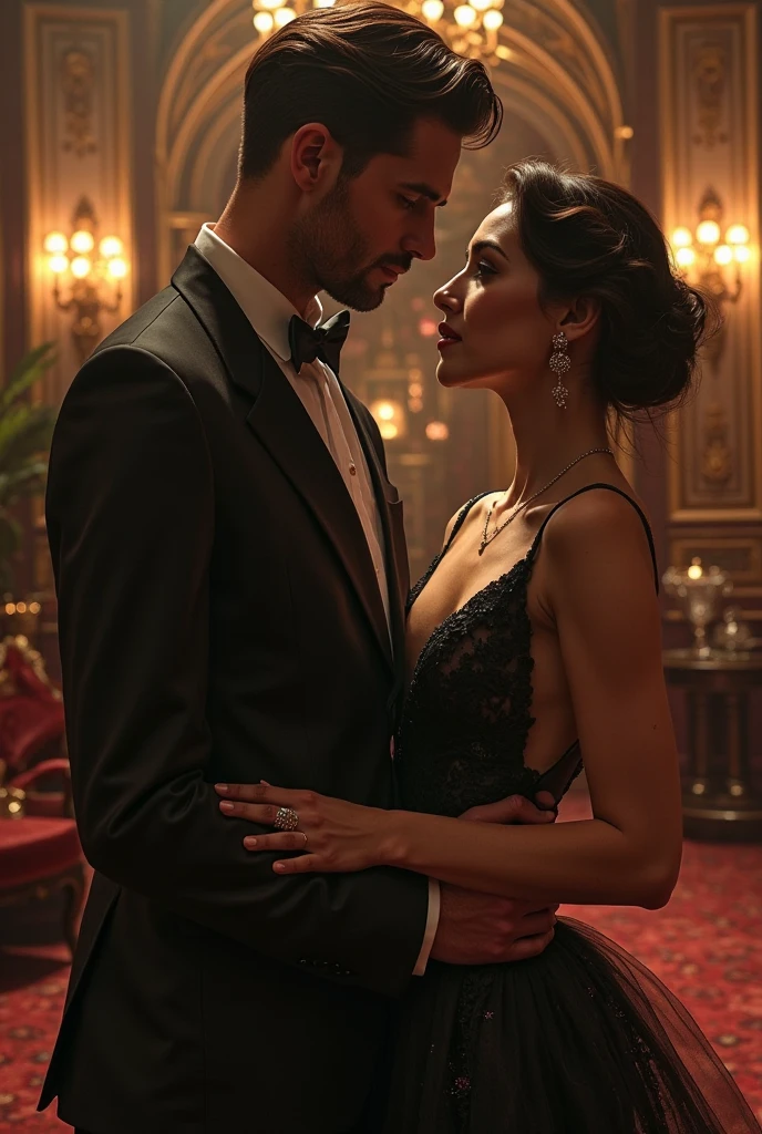 Vampire seduces woman in front of her husband