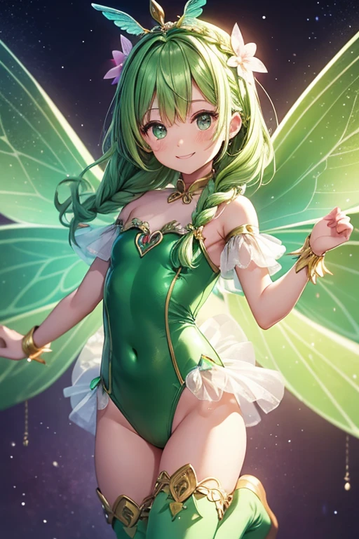 (((close up ass))), (I look up at the girls from the ground.)、(The girls who surrounded me and hugged me)、((A seductive wicked smile)), (Pixie)、(Butterfly on the back々Feathered)、low length、(thin)、((5 years old girl))、(Transparent fair skin), (((child girl)))、Wavy、(Green Hair)、ponytail、Red scrunchie、((Forehead))、Big eyes、Grey Eyes、purple shoulder armor protector, (Red leotard)、(covered nipples), ((Angle from below1.5)), light pink tights、Covered navel、(Thighs), crotch、(Red Armor Boots)、(Angle from the bottom of the girl), ((Girl squeezes me with her crotch)), (at a research facility)、((Hugging the penis))、((Cast magic on the penis))、(The whole body is enveloped in a pink aura.)、lying boy, (huge penis), eject cum,
