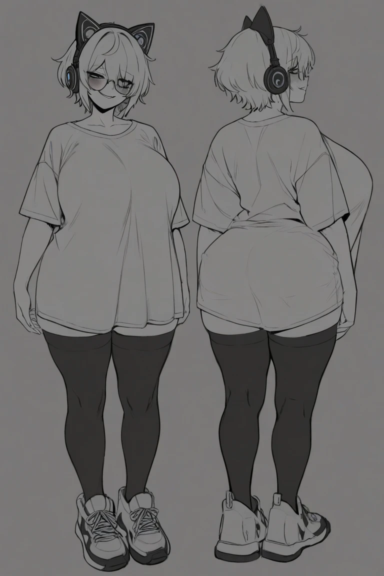 1girl,squatting,legs spread apart, front view, bike shorts, sports bra, sprite sheet, consistency, looking at viewer, lineart, monochrome, muscular abs girl, (thin waist), ((curvy)), ((wide hips)), short black hair, sexy, muscular thighs, full body