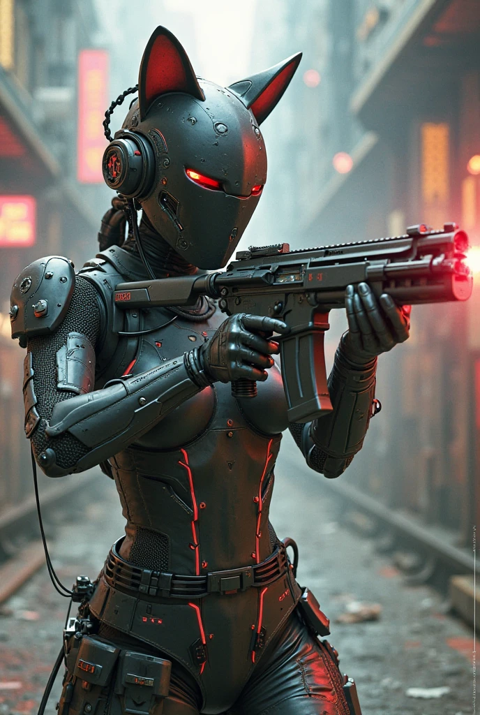 a sexy woman in a futuristic uniform in a battlefield where futuristic soldiers and alien cyborgs face each other, on the field there are signs of battle and pieces of futuristic technology