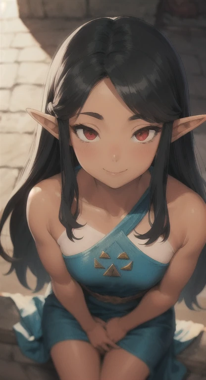 High resolution, Very detailed, perfect lighting, beautiful detailed eyes, ((masterpiece,Best Quality)), absurdities, alone, princess zelda, by the width, crown braid, Hair clip, pointy ears, Gloves without fingers, black gloves, smile, curves, nod, , deep neckline, deep neckline, violet one piece swimsuit with pink details, touching her breasts in a sexy way, close up, black fur, close up, pigtails with bangs, pigtails with bangs, touching her breasts in a sexy way, teal eyes, close up, pigtails with bangs, pretty face, white beret, landscape, dark hair 