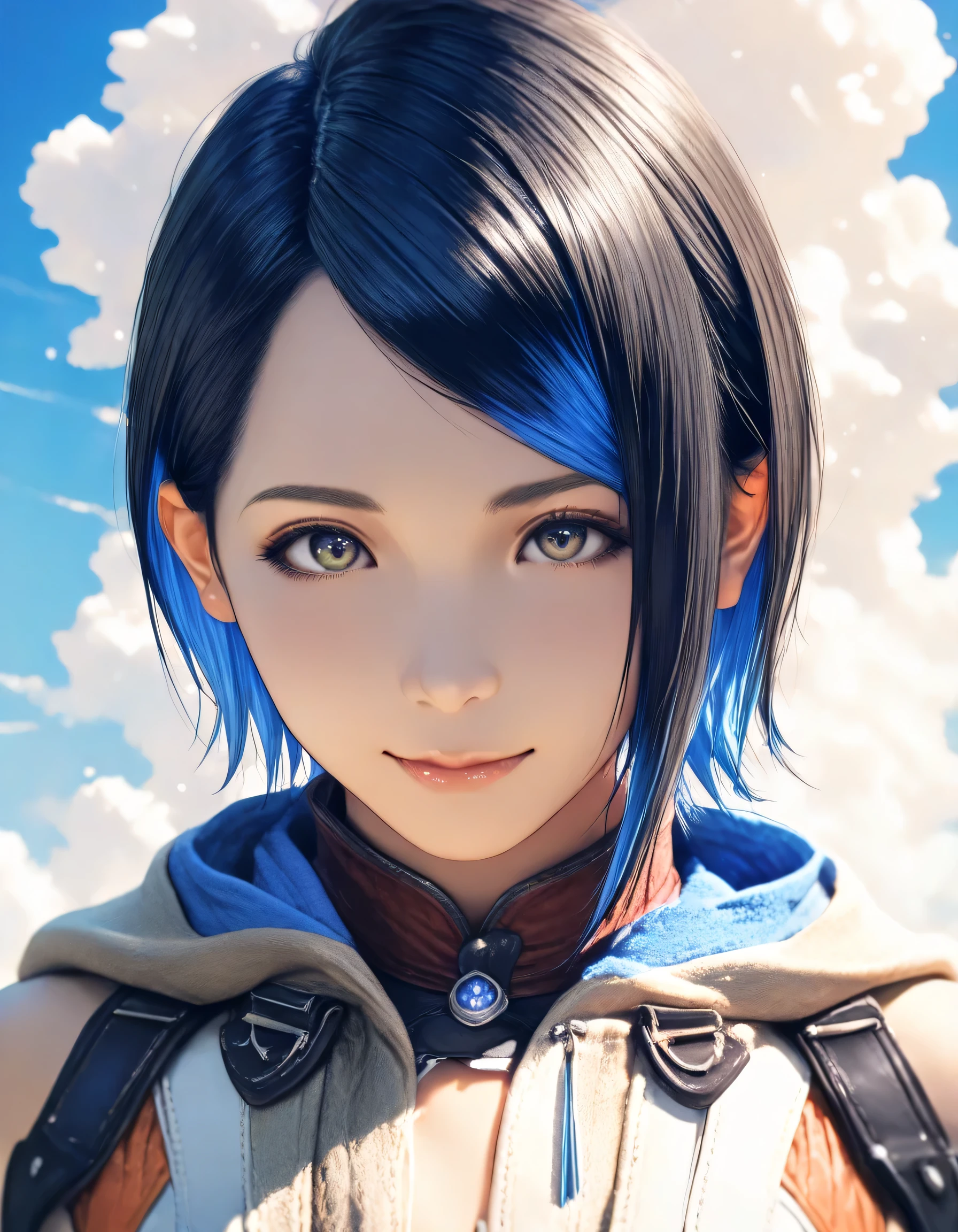 Girl from My Hero Academia, but white and blue eyes