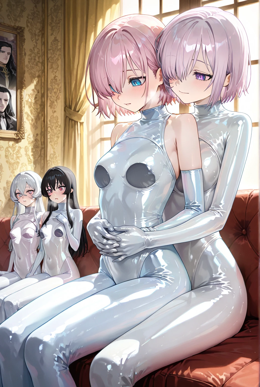 (alien monster girl), (((tall stature))), ((long limbs)), ((alien body)), ((pale blue skin)), (anime star eyes), ((cat ears pointed downward)), (big hair), (((starry bob-cut hair))), (((curious expression))), (((curious eyes))), (((inhuman alien creature))), (alien anatomy), (cute anime eyes), ((nude body)), standing on tippy toes, feline feet, no nipples or genitalia, 1 girl