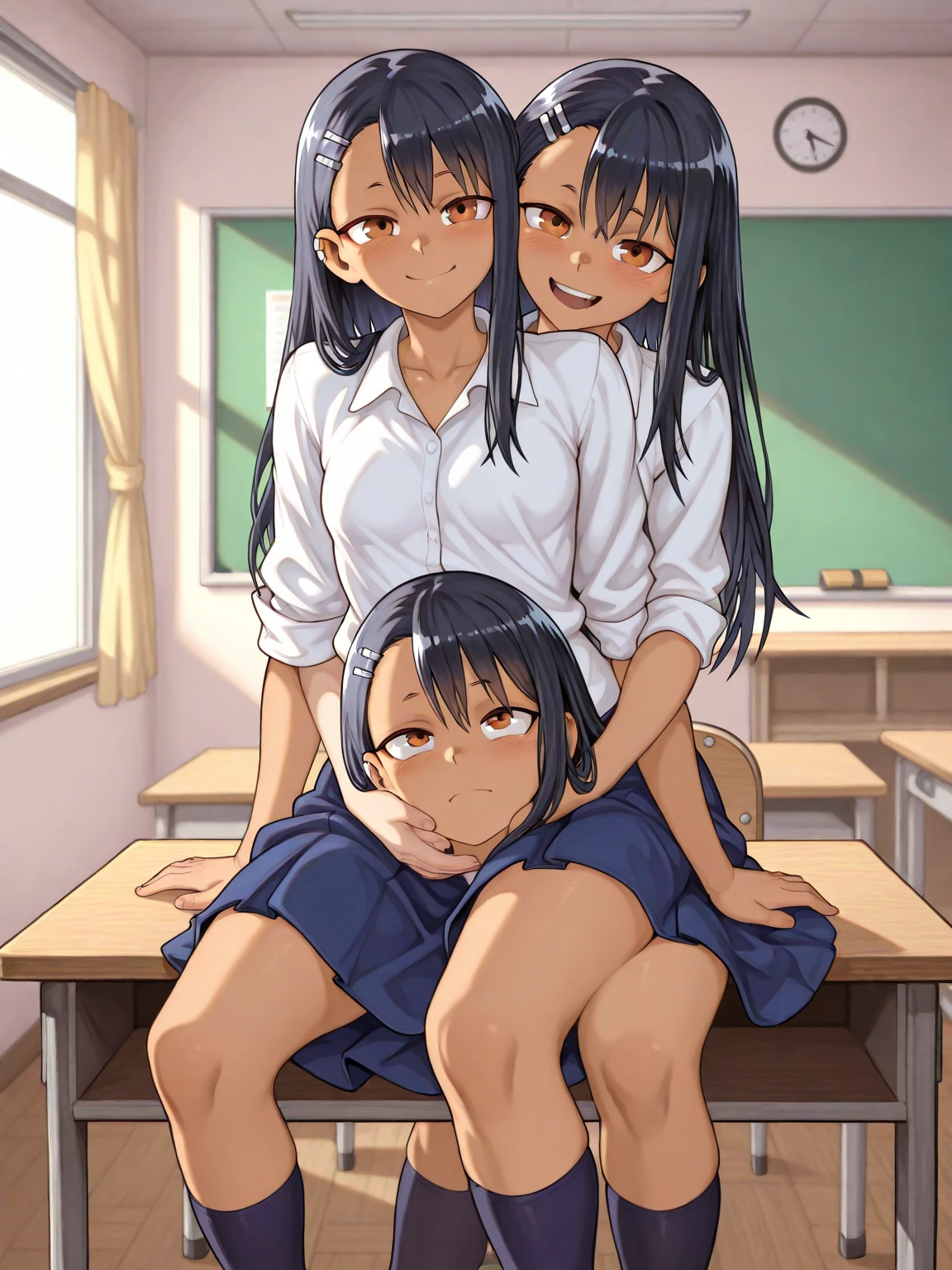 nudist female teacher、((A lot of aggressive elementary school boys hugging each other))、Laughter and joy、teepee、intense curiosity