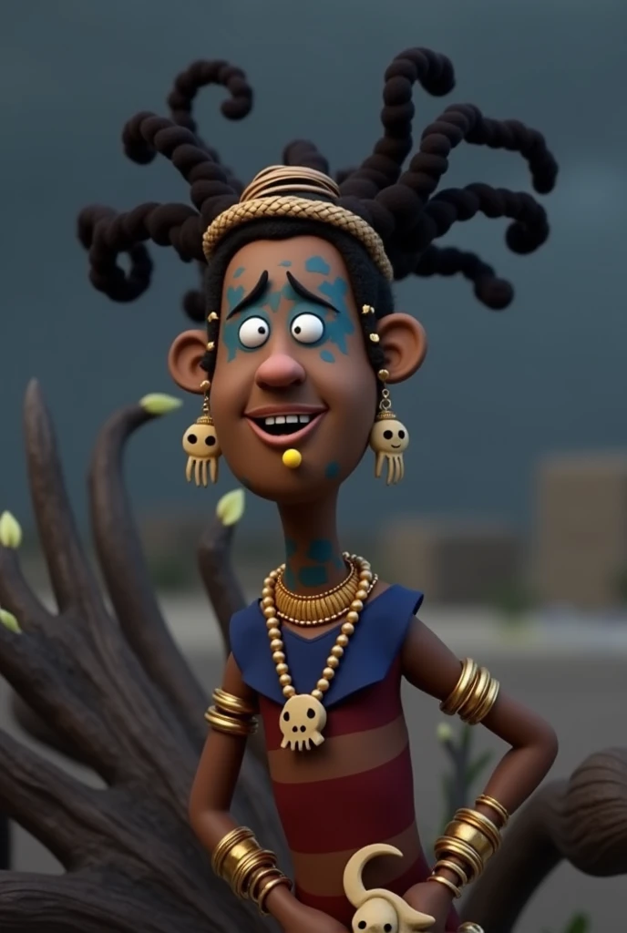 Por favor, Edit my image so that my character's skin has a purple tinge. Make sure the purple coloration is uniform and realistic, covering the entire surface of the character's skin. Ajuste as texturas, shadows and details to ensure that purple skin looks natural and integrates seamlessly into the image. The goal is to create a compelling depiction of a character with totally purple skin.