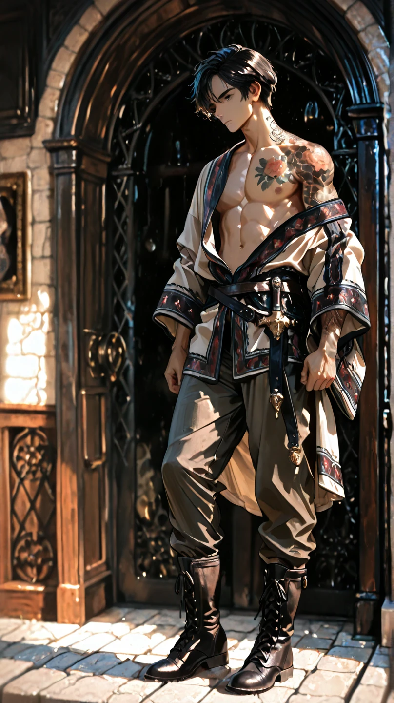 A tall muscular boy , Naked , Legs spread , （The whole body of the character），impact , Sweaty , Wet , Seductive , Bigboobs , large bulge , big balls , big assa，Exposing the pectoral muscles，Wu Yifan，