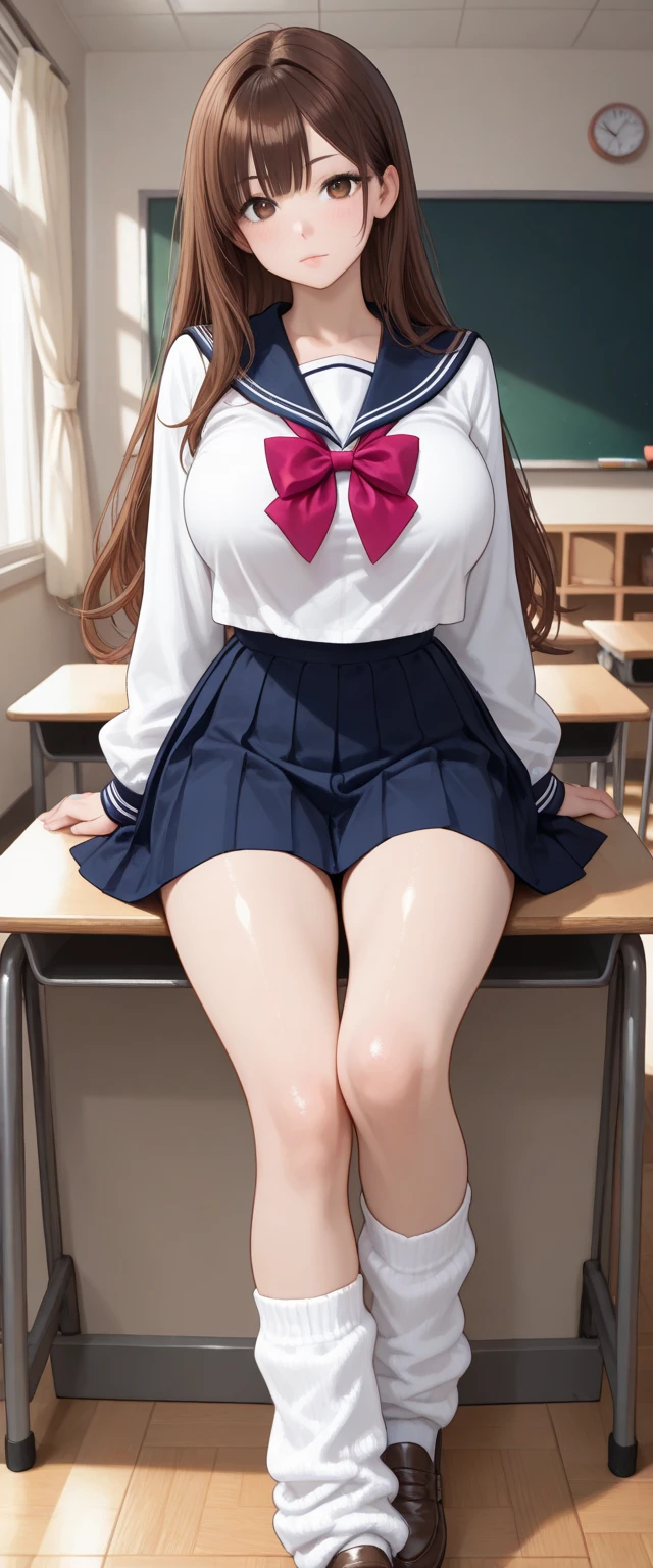 Anime Girls Schoolgirl Uniform Skirt Thigh Panty Shot Open Legs