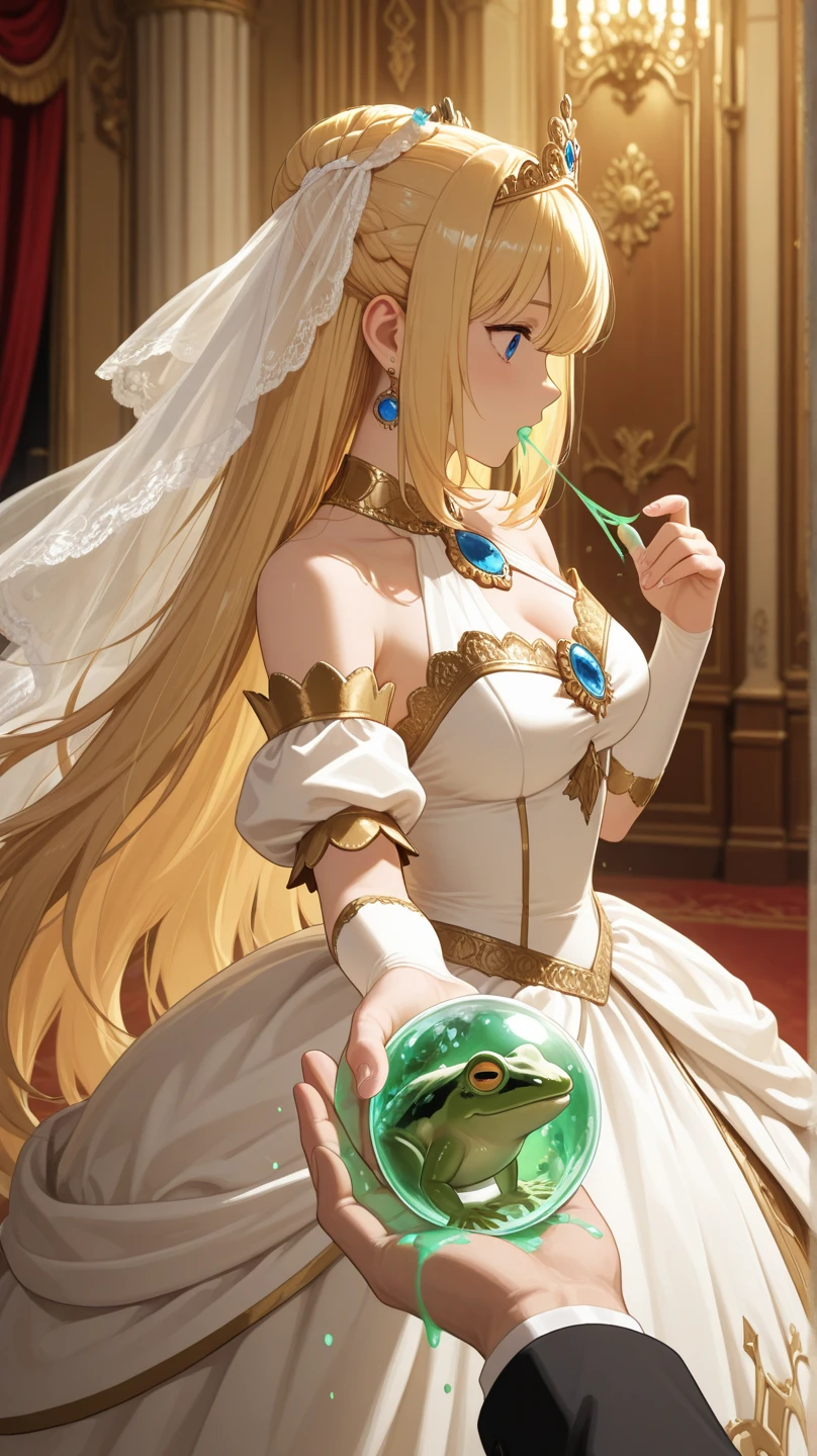 1girl, lucy heartfilia, coils, bride, white dress, head wreath, snake, masterpiece, best quality, highly detailed
