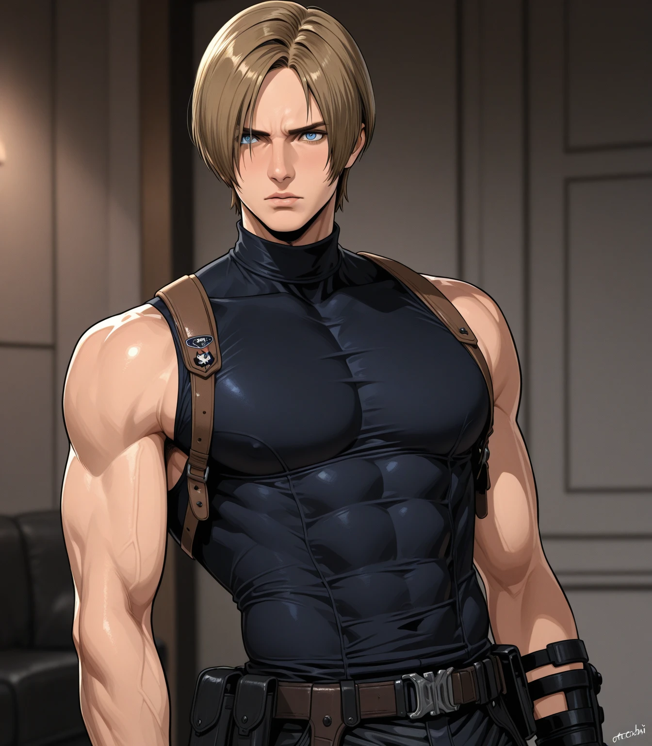 1boy, Leon Kennedy, blue eyes
naked, seductive,