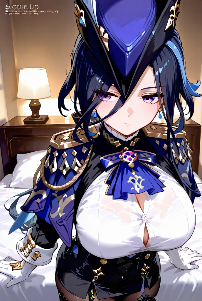 ((((((gigantic breasts)))))), (((((((((hetero, Clorinde sex with muscular man, Standing back, rape, Forcibly))), arms behind back, first round)))))), Nipples fully exposed, small pink around nipples, Erect nipples, No bra, long breasts, (((sexual ecstasy, Organism, Embarrassed face, Watery eye))), ((Are standing, Leaning forward, first roundについた鎖を後ろに引っ張られてのけ反っている)), masterpiece, best quality, beautiful lighting, beautiful eyes, 1girl , 独奏, clorinde_genshin_impact, full nide, 27 years old, skinny, sexly, In the background is a dimly lit bedroom with a single lamp