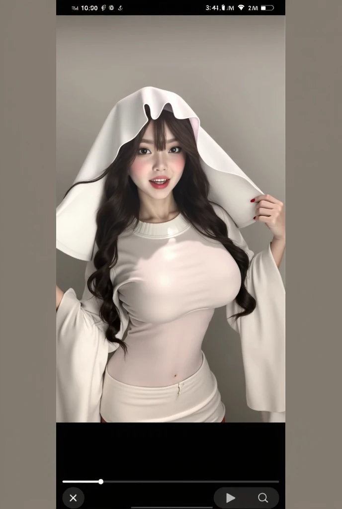 attractive korean woman, ripped muscle, muscular body, small breast, pale skin, smile(blush), towel over shoulder, cross pendant, sixpack abs, [ultra detailed skin:1.2], brown hair, messy long hair, 8k uhd, full body, stand, sweat, cum on face, crowd, public, night,