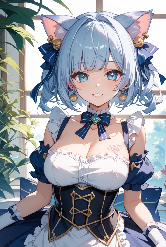 (1girl, solo:1.2), looking at viewer, eyeliner, eyelasher, (pale skin:0.43),(body blush:0.65),(shiny skin:0.52), <lora:gwenLeagueOfLegends2_v10:0.85>, rnd1, cleavage, <lora:LoconBurstingBreasts_v1:0.66>, bursting breasts, skindentation, curly hair, blue hair, smile, <lora:loFashion_v20:0.75>, sitting, dress pull
, depth of field, perspective, dutch angle
<lora:cutesyStyleForSofter_cutesyV1:0.34>, <lora:chon_v10:0.3>,<lora:rohaArtStyleLora_v105940:0.33>,<lora:ohisashiburiStyle_ohisashiburiStyleV10:0.69>,<lora:shoujo_c10:0.70>,