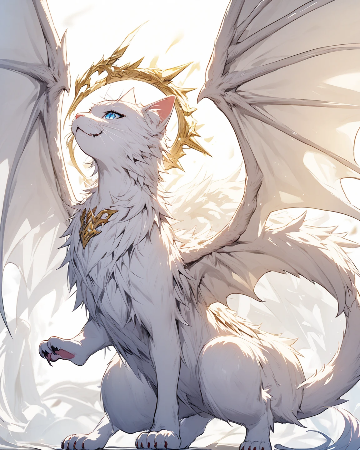 ultra-detailed, masterpiece, masterwork, high quality, best quality, hdr, posted on e621, (by hioshiru), nsfw, female, solo, chibi, (white little body dragon), hairy dragon, (long silver hair, yellow eyes, detailed eyes, white body), stylish pose, (nude, micropenis, foreskin, balls), front view, dynamic angle
