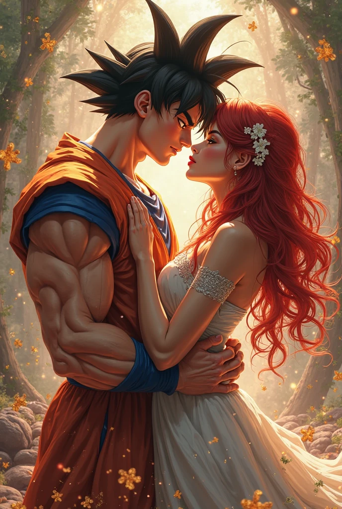 Goku kissing Rias Gremory