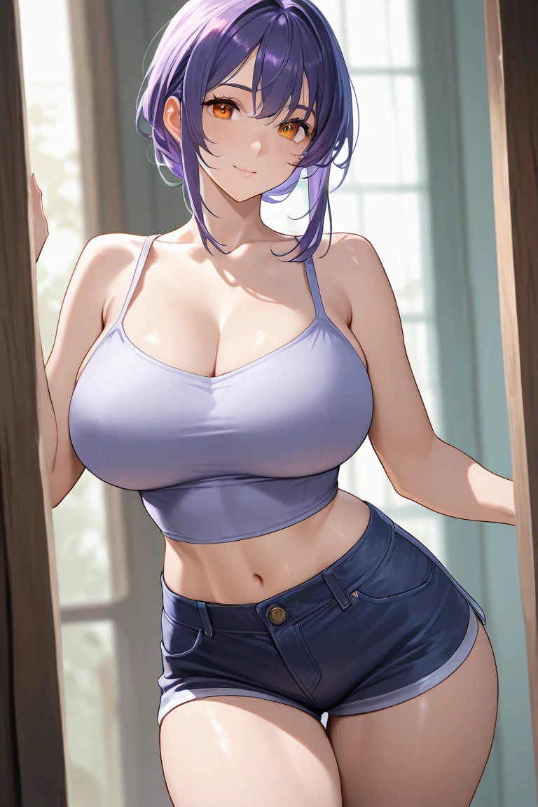 super gigantic breasts,cute smile,cleavage cutout