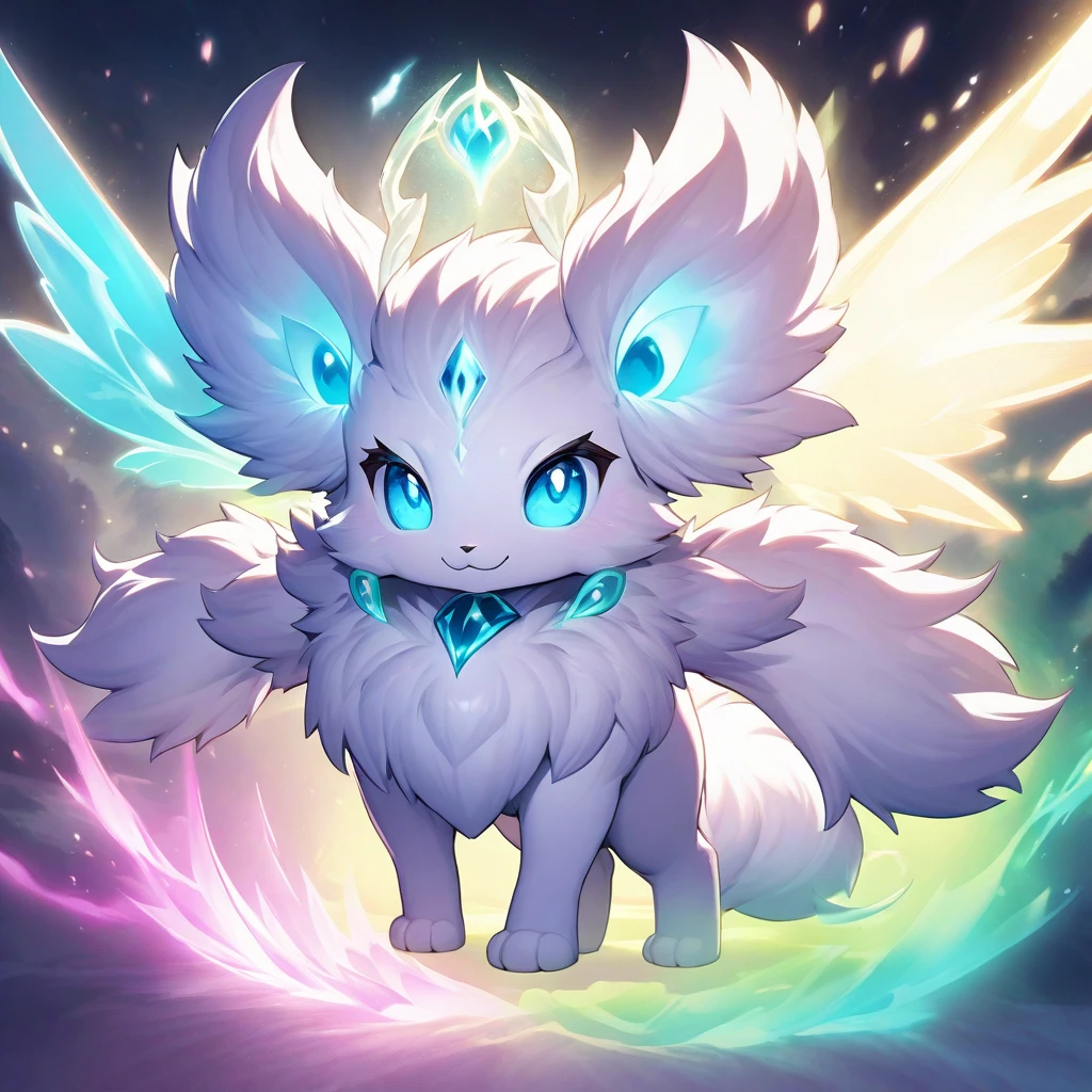 Cute little dragon,(White:1.4), feather wings, blue eyes,Open your eyes slightly, masterpiece, best quality, Feather effects