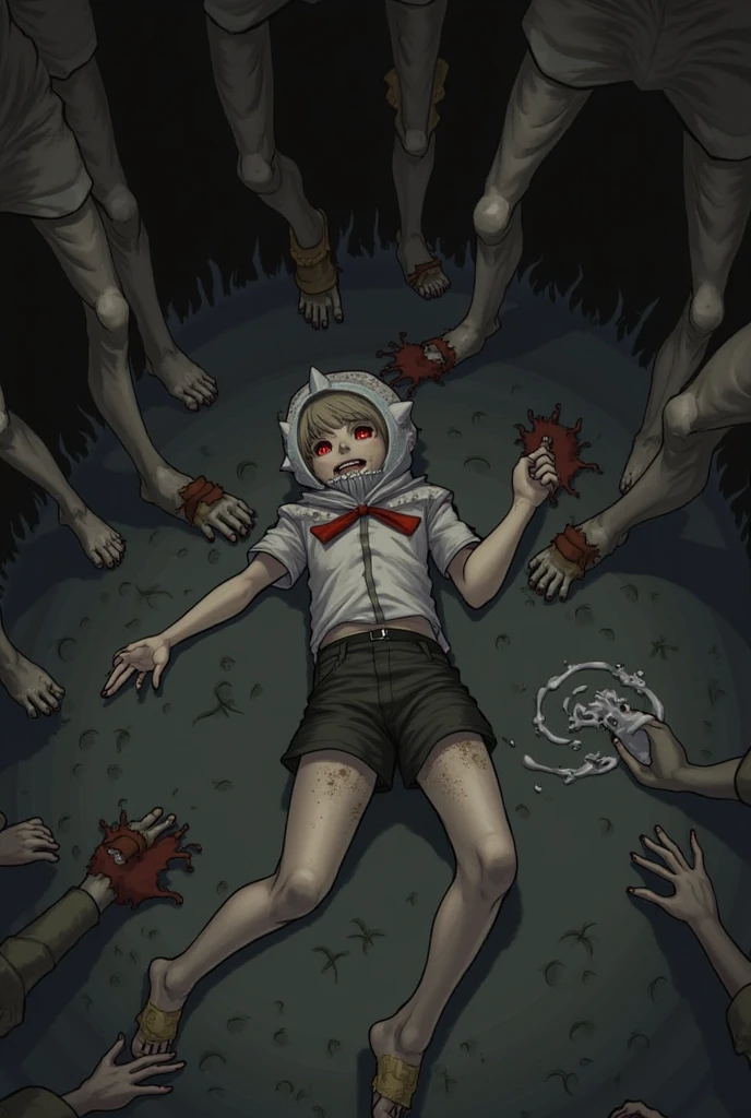 zombie、Dynamic Angle、In an old, dark mansion、Girl、Girl、Short、Younger、Lower school girls、Pussy、Both eyes open、Rotten skin、flat chest、Nipples、forehead、Bloody、Injured、Hollow Eyes、I&#39;m not feeling well、Wandering、Half naked、My clothes are torn、My hair is messy、Pale complexion、I&#39;m about to die
