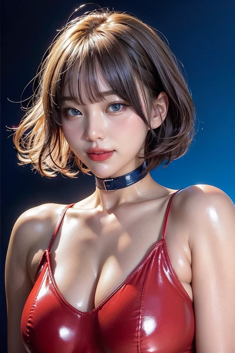 (masterpiece:1.3), (16k, photorealistic, RAW photo, best quality: 1.4),absurdres, attractive, ultra high resolution, ultra realistic, highly detailed, golden ratio, ultra detailed, super fucking beautiful detailed face, natural makeup, detailed cloth texture, detailed hair texture, beautiful detailed fullbody, Perfect female body, accurate, Anatomically correct, Highly detailed face and skin texture, (beautiful hands), (realistic skin), (beautiful pale skin:1.1), (well-aligned teeth:1.1), (beautiful large breasts, cleavage, upper breasts:1.3), (Perfect dynamic composition, looking at viewer), (Random and sexy poses:1.3),
BREAK,
realistic eyes, beautiful detailed eyes, symmetric eyes, Light Brown eyes, Double eyelids, Thin eyebrows, (Glossy lips:1.4), ((A face with waiting for a kiss:1.2)), (blush:1.1), (A sparkling small hair accessory:1.1), (sweat skin,blush:1.2), smile,
BREAK,
((short hair, bob, Dark blonde hair, bangs:1.2)), (Locker room, cheerleaders:1.3)