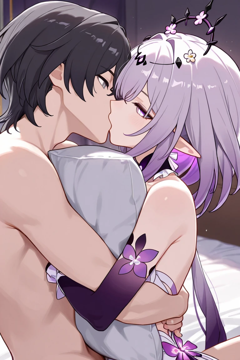 score_9, score_8_up, score_7_up, source_anime, semi-realistic, 1boy, kazuto_kirigaya,Complete Nude, black hair, black eyes, hair between eyes, short hair, , sword art online: alicization, , , Arms extended wide,sucking a nipples’s quinella,AND,score_9, score_8_up, score_7_up, source_anime, quinella, quinella, absurdly long hair, purple eyes, long hair, parted bangs, purple hair, very long hair, hair ornament, cleavage, convenient ,breasts ,nipples,((beautiful nipples)), ((beautiful pussy)), pussy,Focus on pussy ,Complete nude