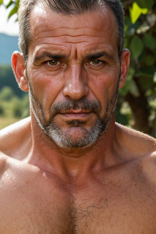 Man with dark spot on arm skin