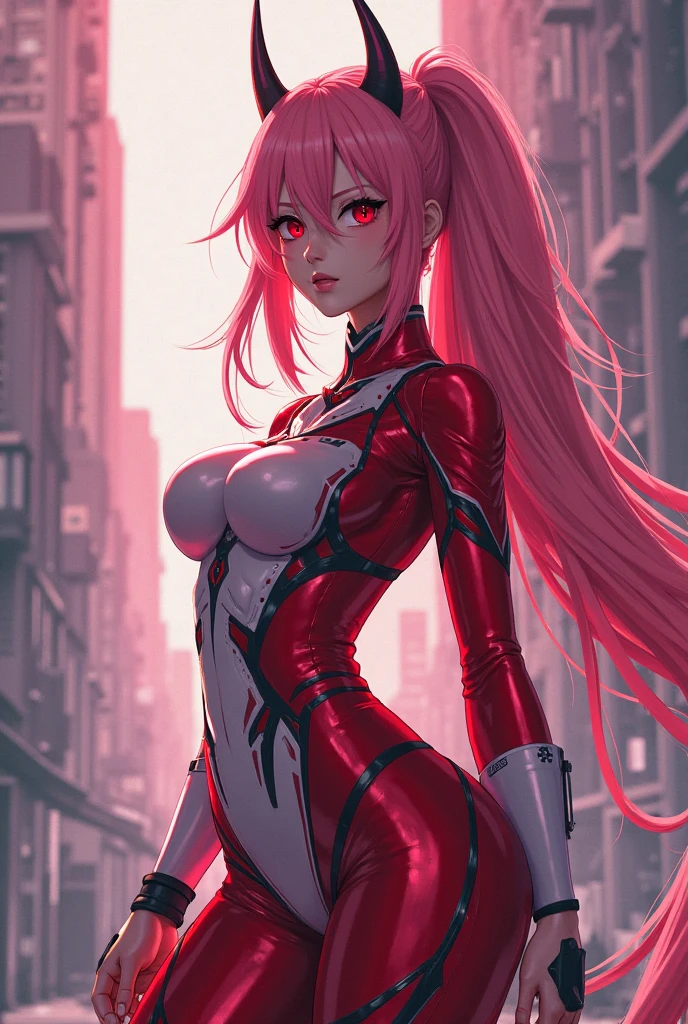Create an anime character with these characteristics, She&#39;s a girl. She has long pink hair and her eyes are also pink.. Belongs to the Autobots Elite Guard 