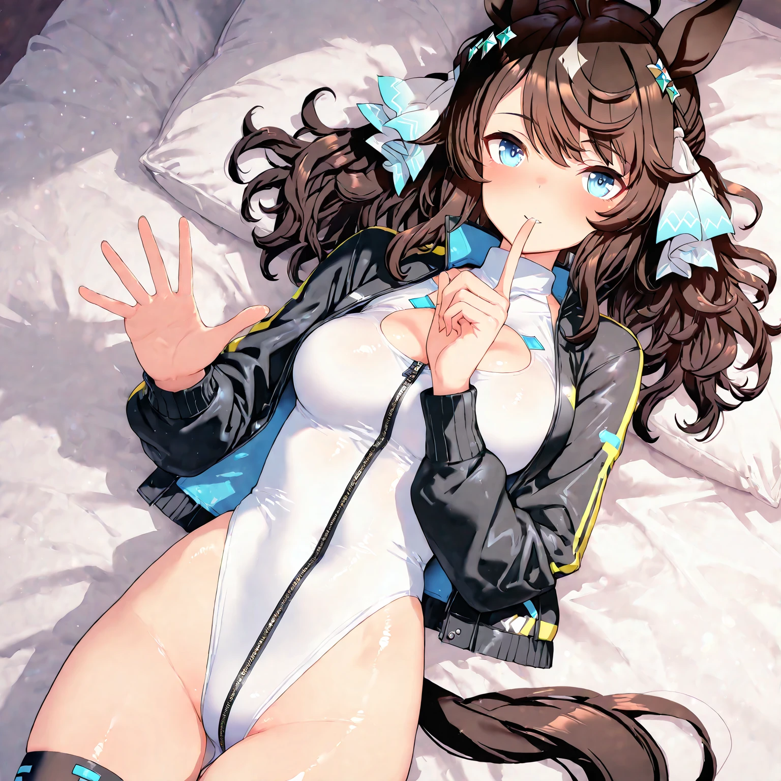 (Fluffy personification :1.6),(young :1.6),Cat girl,Small breasts,Dark brown long hair,Wavy Hair,Messy Hair,blue eyes,Gold fur,Golden fox ears,Neck Fur,pubic hair,Very fine fur,Light and shadow,Plain background,Shining Star,Shiny fur,Shiny fur,Black bunny suit,Very sexy fabric,Flower Hair Ornaments,Small Bell Collar,View your viewers,Passionate face,Squint your eyes,Apply blush all over the face,Heart Eyes,smile,Armpit hair