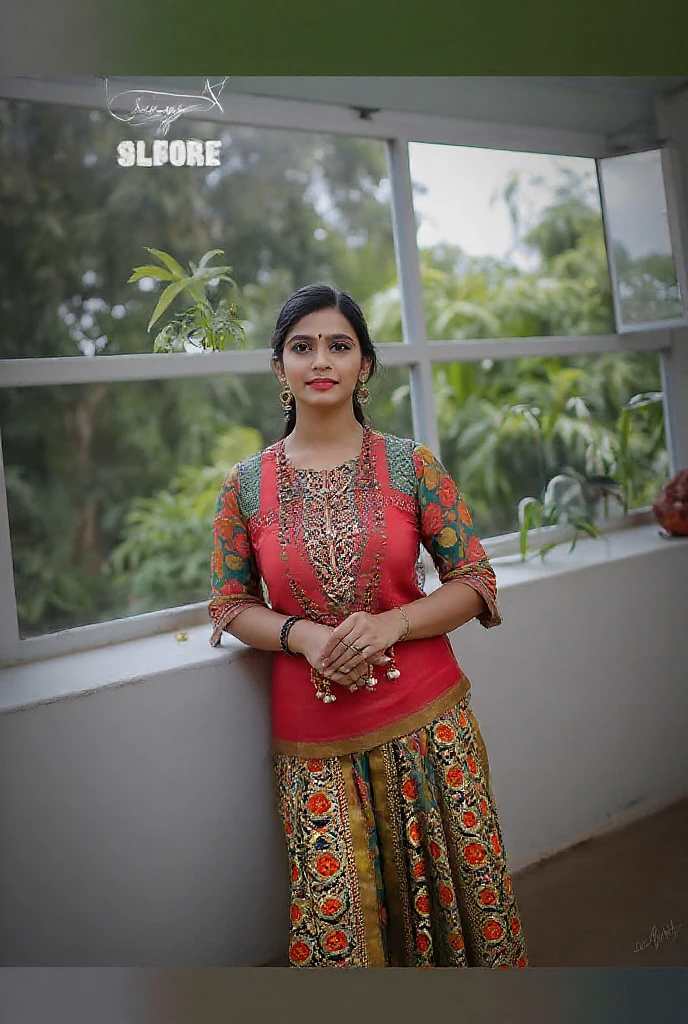 a woman in a red and blue sari standing on a road, assamese aesthetic, traditional beauty, wearing bihu dress mekhela sador, wearing an elegant tribal outfit, assamese, traditional dress, traditional clothes, traditional clothing, traditional, very beautiful enga style, with lovely look, wearing beautiful clothes, wearing a sari, indian style