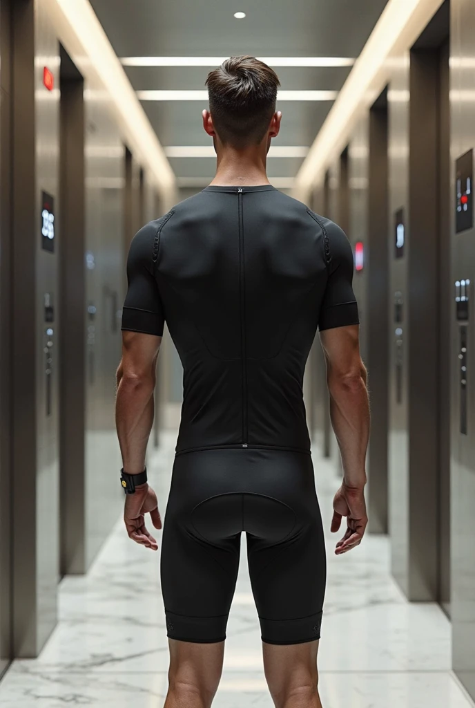 Handsome guy in tights and big crotch