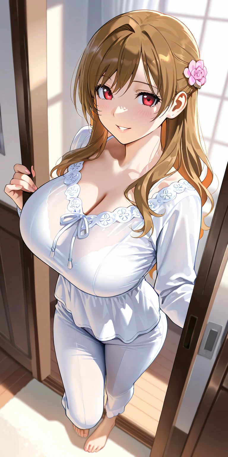 Naked Apron, naked apron, 1 girl,20 years old,large Chest, Young women,Fair Finger,Fair long legs,Fair Body,Fair Nose,Fair character design, Perfect eyes, perfect Face,Expressive eyes, Looking at the audience,(lead_Body),(Focus on her Face), Official Art,Extremely detailed CG unity 8k wallpaper, Perfect Lighting,rich and colorful, bright_front_Face_Light,發Light的皮膚, (masterpiece:1.0),(the best_quality:1.0), Ultra-high resolution,4K,Very detailed, photography, 8K, Human Development Report, high resolution, absurd:1.2, Kodak Portrait 400, Film Grain, Blurred background, Bokeh:1.2, 鏡頭Light暈, (Energetic_color:1.2) (Fair,Target_Chest:1.2), (Fair_Face:1.5),(narrow_waist)