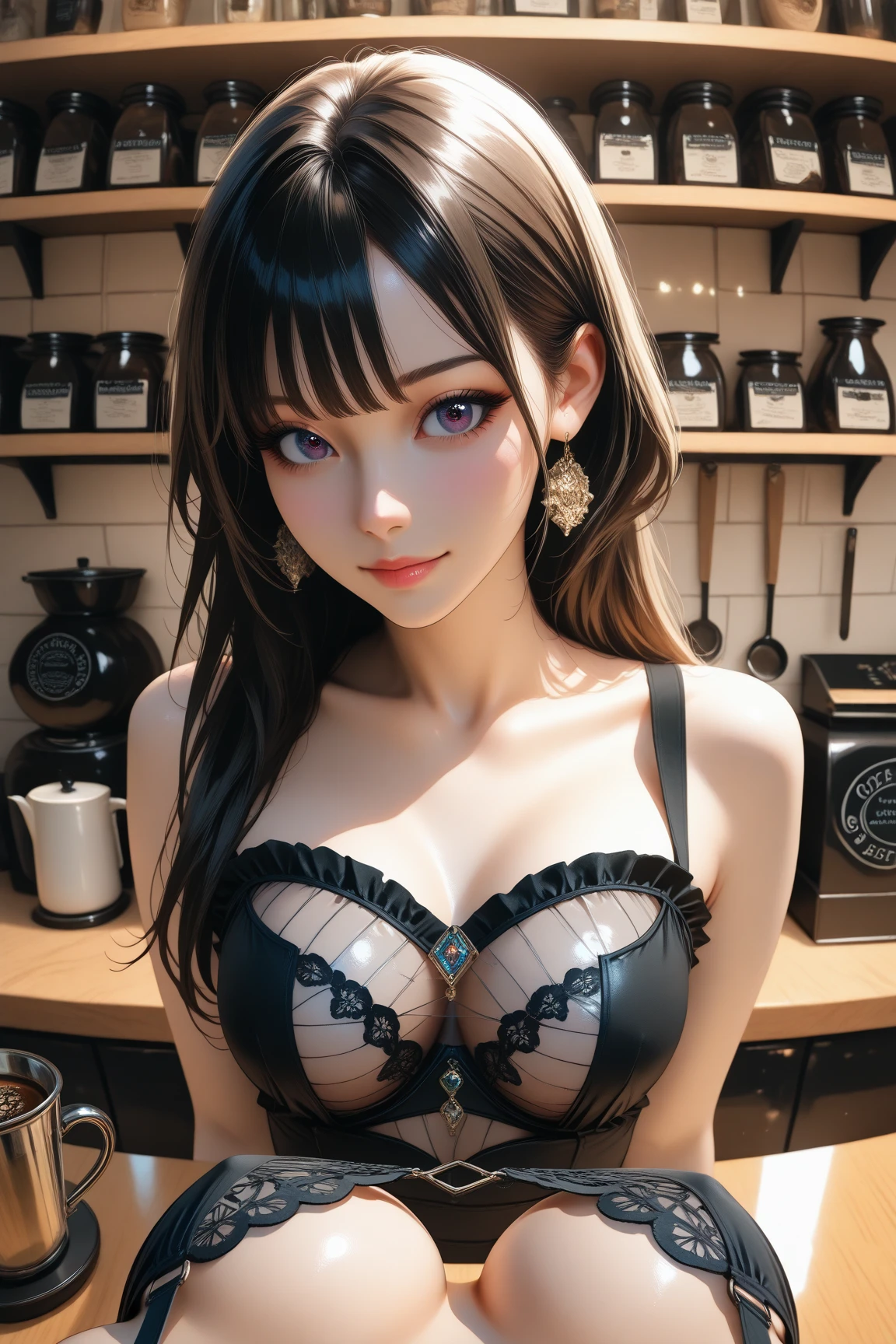 masterpiece, best quality, very detailed, high resolution, expensive resolution, high resolution, 4K, 8k, Unity 8k wallpaper, highly detailed CG, masterpiece, 2D, 3D, beautiful details, depth, fine texture, best quality: 1.3, perfectly focused, crispy skin, he,
Very cute anime girl, two girls who are employees of a night bar, sexy dress, big breasts, expensive pink medium long hair and brown short hair, two girls, night bar, mole under eye, looking at the viewer, expensive, blush, mole, lips parted,, heart, pink eyes, choker