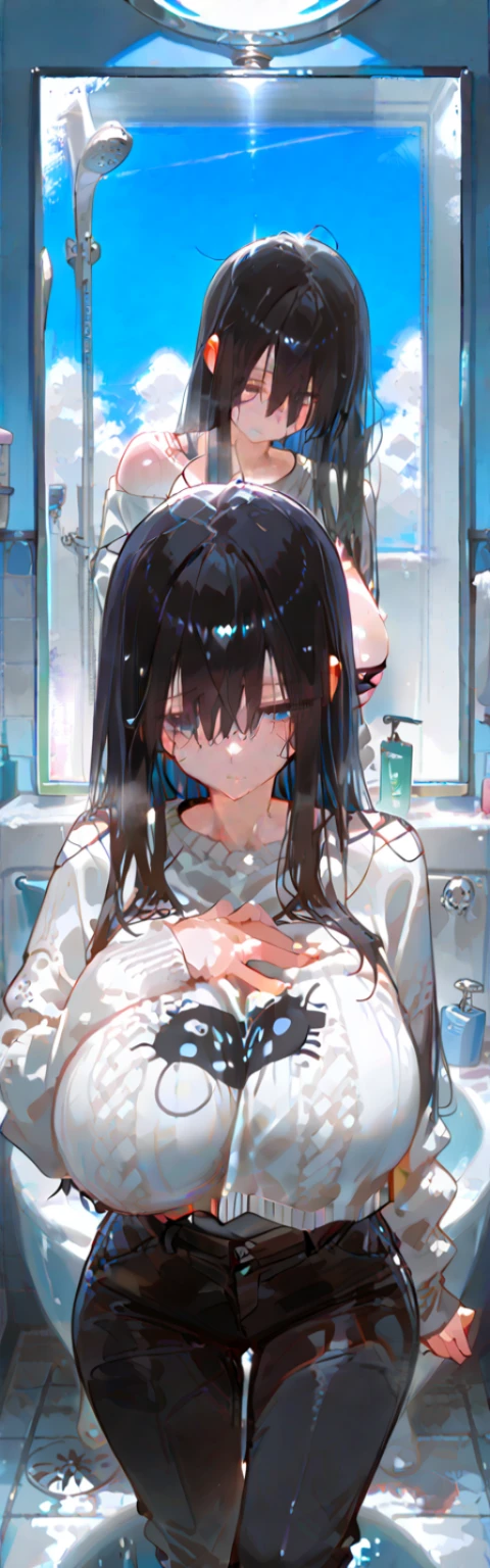 (((nsfw))),(((((((ultra detailed)))))))),((((megami magazine)))),(((((((in small Private room))))))),(((black wall))),((((on the black bed)))),(((((1loli))))),(((((petite))))),(((((large breasts))))),(((((nude))))),((((squatting openlegs)))),(((Pushing hips forward))),((((spread pussy)))),((((pussy juice)))),((((sweat)))),(((((steam))))),(((((arm up))))),(((((armpit))))),((((((hand in own hair)))))),((((very long straight hair)))),(((black hair))),((smile)),(happy),surprised,(afterglow),orgasm,((open mouth)),(((((cum on hair))))),(((((excessive cum))))),(((((cum in pussy))))),(((((cum drip))))),((((cum facial)))),((((cum on belly))))